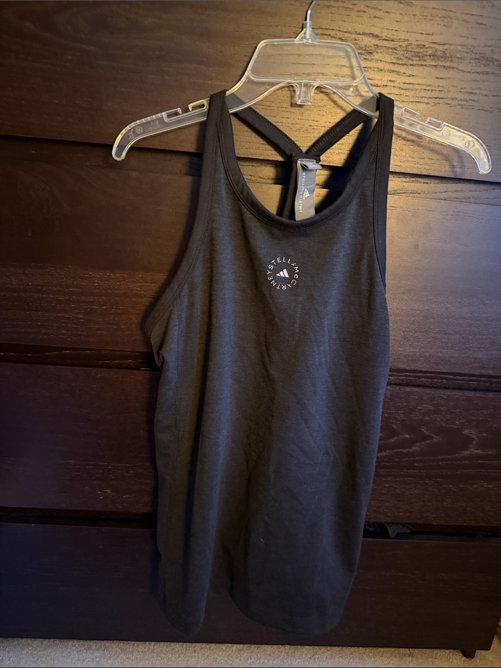 Stella McCartney Black Racerback Logo Tank